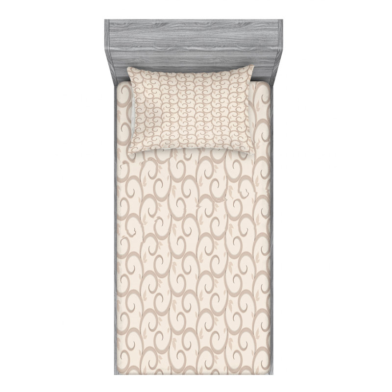 Microfiber Damask Sheet Set, Twin XL Sheet Set with Fitted Sheet