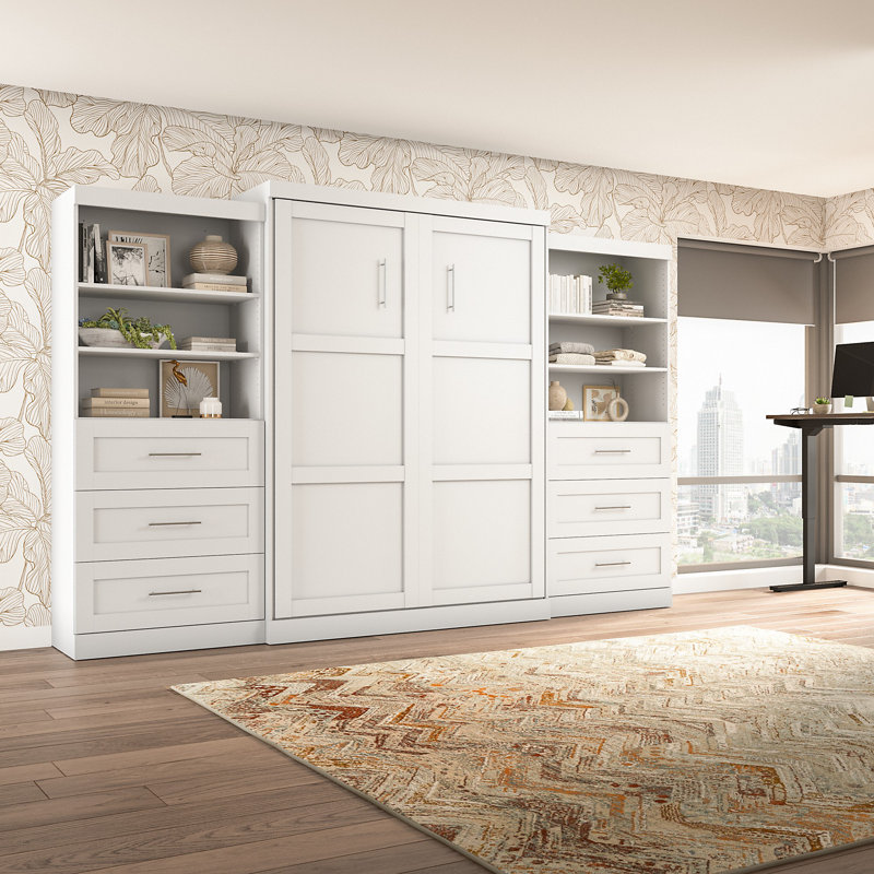 Arlex Murphy Bed, White, Queen