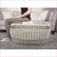 Pouf, grande laine rustique & amp; Coton noyer brun Beige pour le salon | Brun + beige | Laine