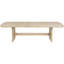 Ensemble de salle à manger 10 pièces avec fini chêne beige, table rectangulaire extensible, chaises en rotin tressé et buffet de rangement pour anniversaire, style bord de mer, dossier escamotable amovible.