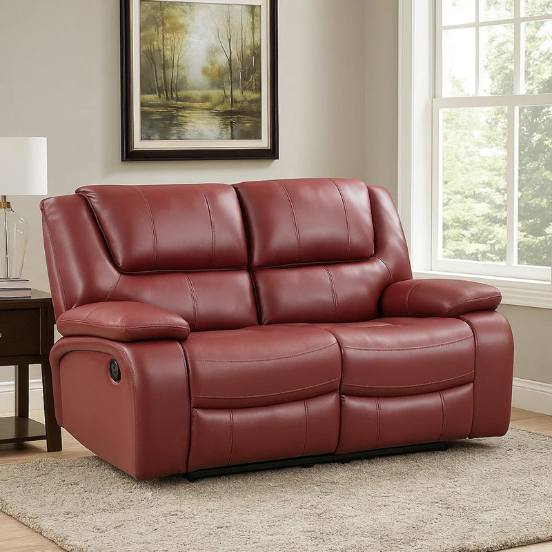 Causeuse inclinable en cuir 61,75 po Ebie