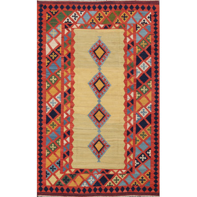 Tapis géométrique kilim 5 x 7