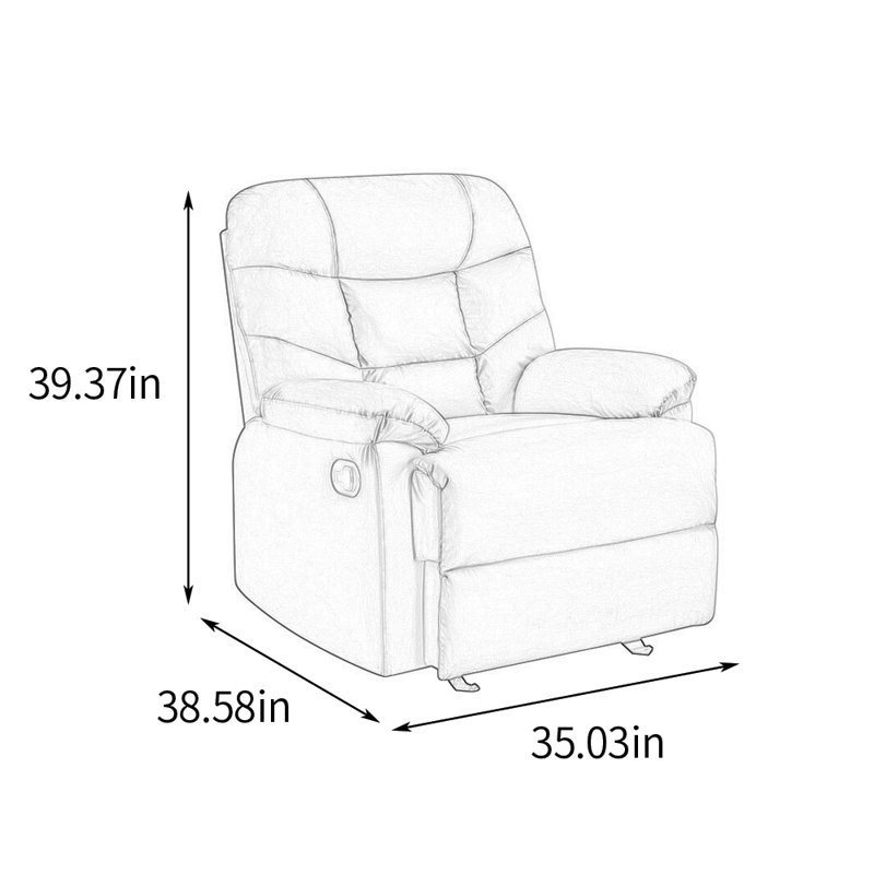 Fauteuil inclinable décontracté en similicuir Living, Bleu