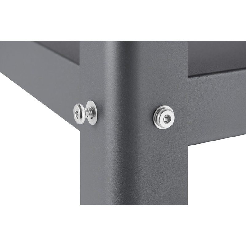 Trinity Dark Gray Metal Utility Cart with Adjustable Shelf