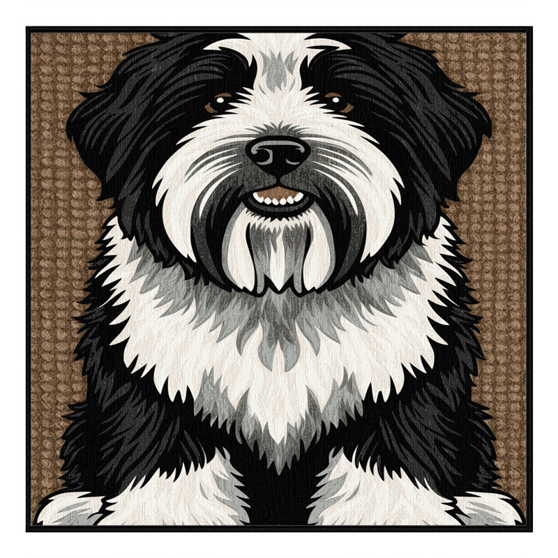  Tapis lavable pour chien de berger anglais, Rectangle 2 pi x 3 pi