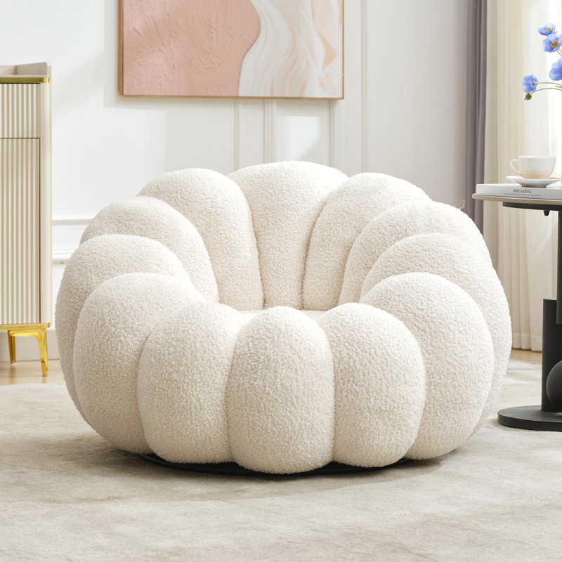 Chaise pivotante rembourrée Cerone, Blanc