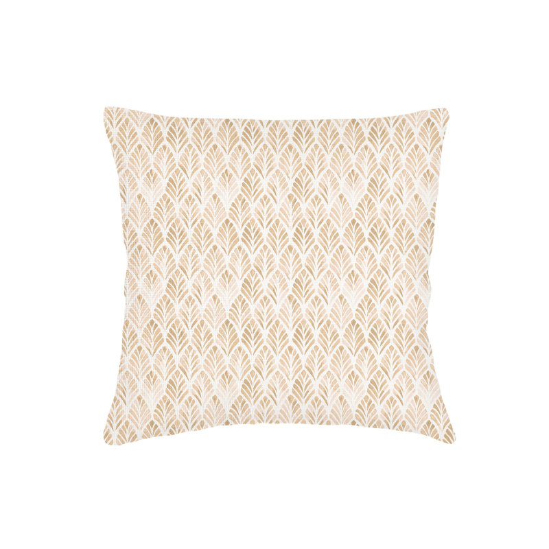 Coussin beige en velours de palmier Euro 26 x 26 avec duvet synthétique