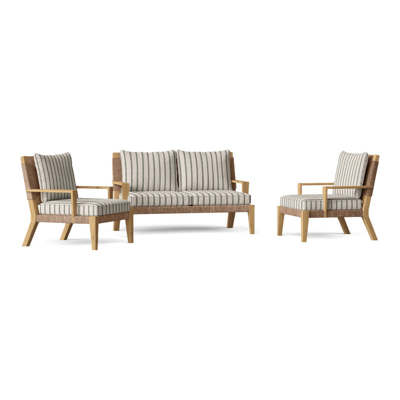 Hadley Outdoor 3 - Piece Conversation Set, Hadley Hemp, Perigold Key Figure Twilight