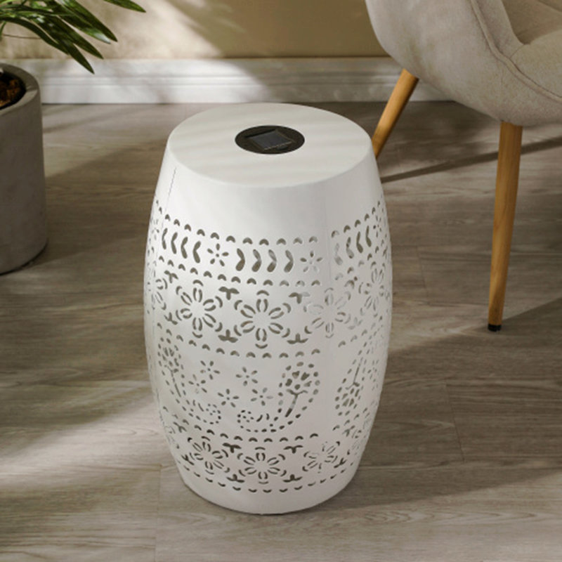 Table d'appoint solaire avec pile solaire intégrée, Blanc