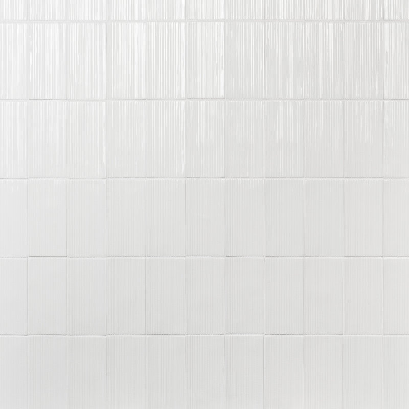 Divine 4.33 in. x 8.66 in. Fluted Polished Glass Subway Wall Tile (6.24 Sq. Ft. / Case), Blanco White