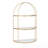 21" X 32" Tiered Decorative Wall Shelf White/Gold - Modern Metal Floating Shelf With Open Storage
