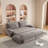 73.2" Queen Pull Out Sofa Bed,3-In-1 Convertible Sleeper Sofa,Multi-Functional Velvet Loveseat Bed,Grey-1568013284-1543909229