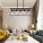 Adjustable 5-Light Farmhouse Industrial Linear Pendant Light White-1689036451