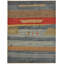 Tapis à motif géométrique bleu / rouge / beige-727843255