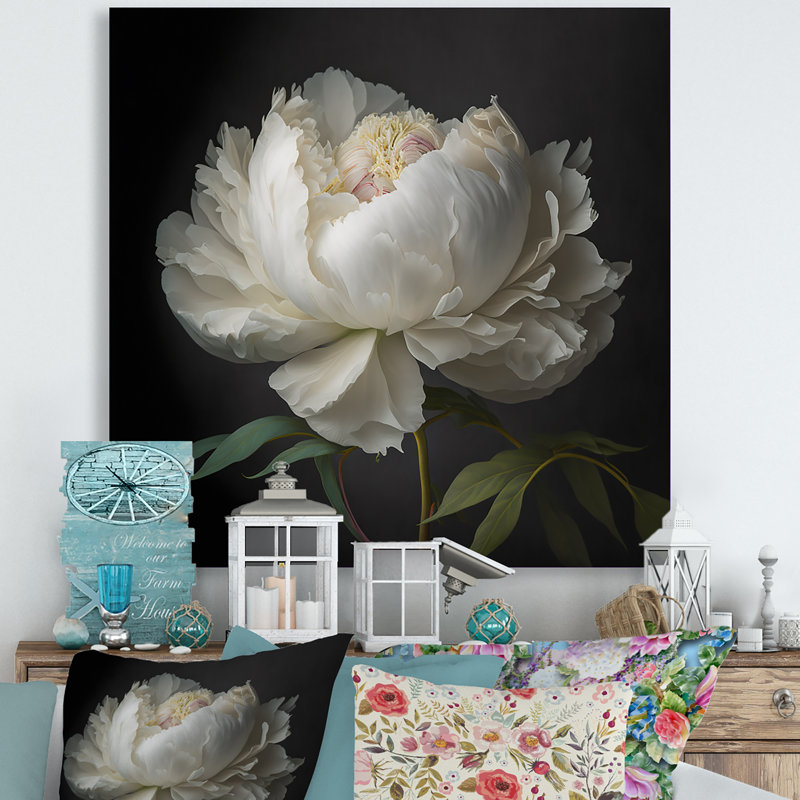 Blooming White Peony VI - Art mural pivoine, null, null, null