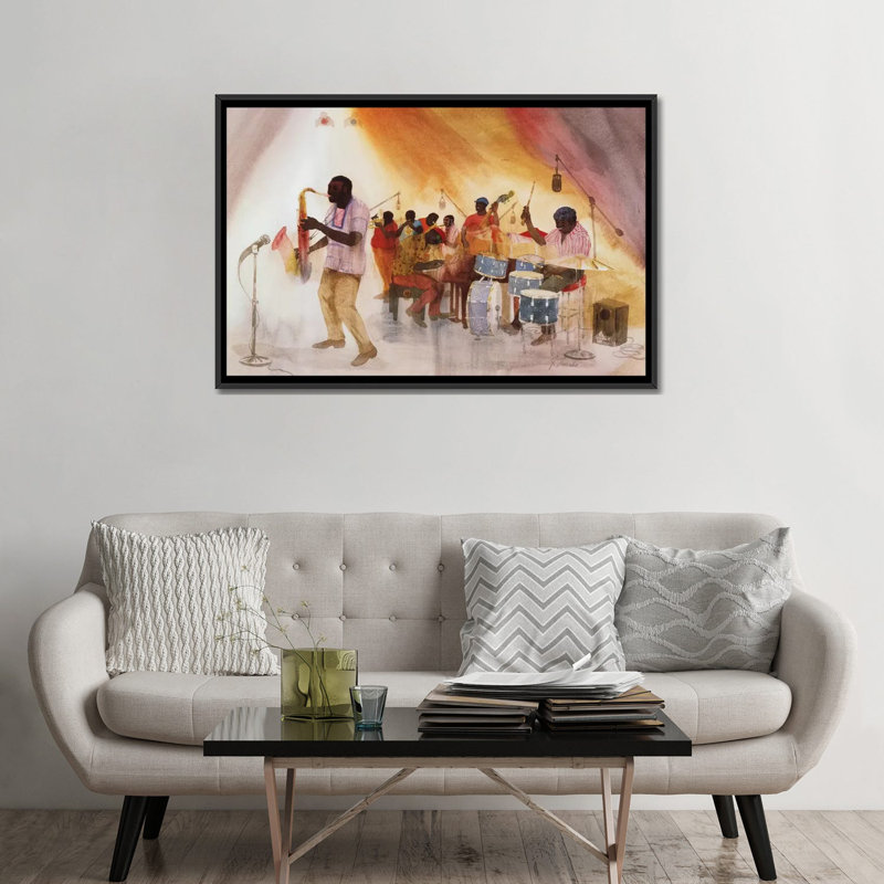 «Take the A train», reproduction sur toile, Toile avec cadre noir, H 8 po x l 18 po x P 26 po, Pas de tapis