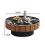 Table basse 35,4 po ronde en faux marbre noir Mid-Century pour salon