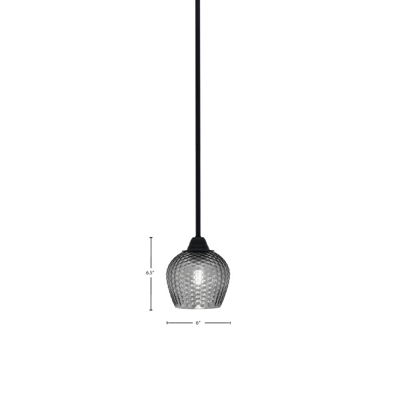 Mini-luminaire suspendu 6 po Paramount, Noir, Noir mat