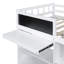 Lit mezzanine simple avec bureau à roulettes, tablette et tiroirs - blanc