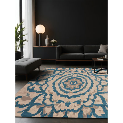 Tapis beige soyeux et moelleux
