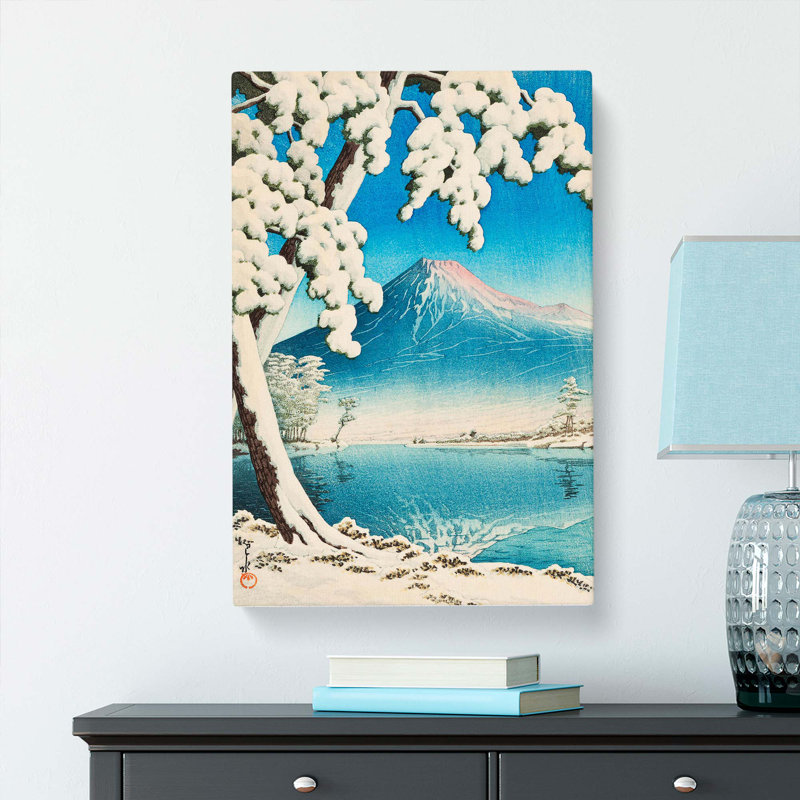 Snowfall On Mount Fuji by Tsuchiya Koitsu - Wrapped Canvas Painting, 60cm H x 40cm W x 3cm D