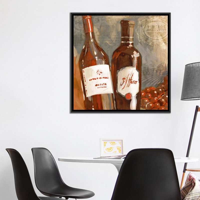 « red wine i », reproduction sur toile, H 26 po x l 26 po x P 1,5 po, Pas de tapis, Toile tendue
