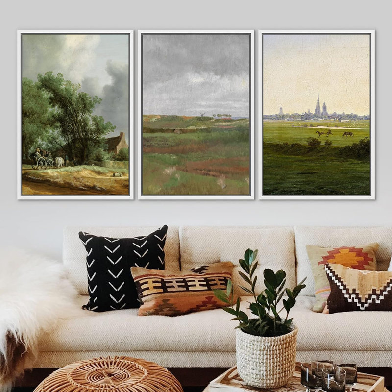 Rustic Countryside 3 - Pieces, 24" H x 16" W x 1.5" D, White