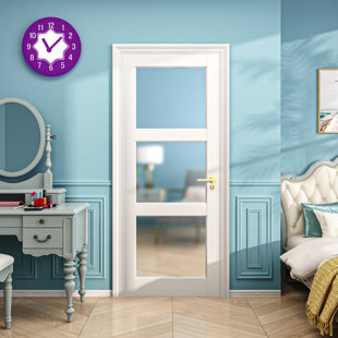 Portes intérieures à peindre en verre givré pré-intégrées 80 po H 3-Lite pour chambre à coucher