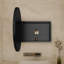 Armoire de rangement de 31,5 po avec miroir et tablettes réglables en métal noir mat