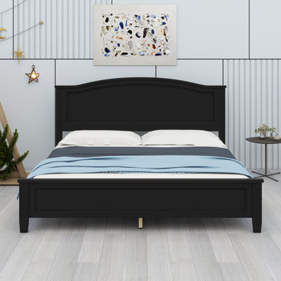 Stylish Platform Bed Featuring a Supportive Headboard and Sturdy Wooden Slat Foundation