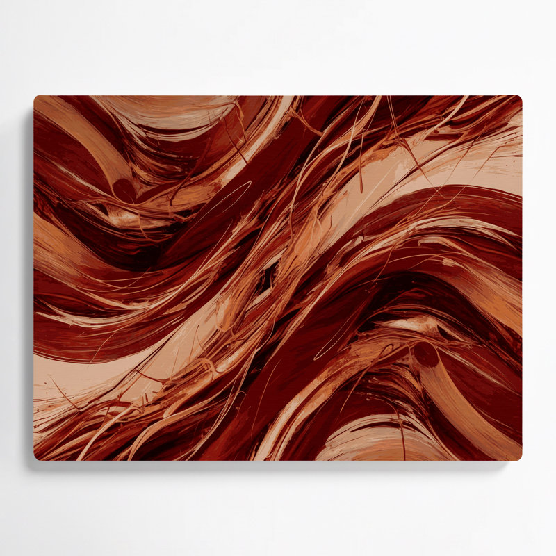 «Lyrical Abstraction 5», art mural en métal rouge, H 20 po x l 24 po