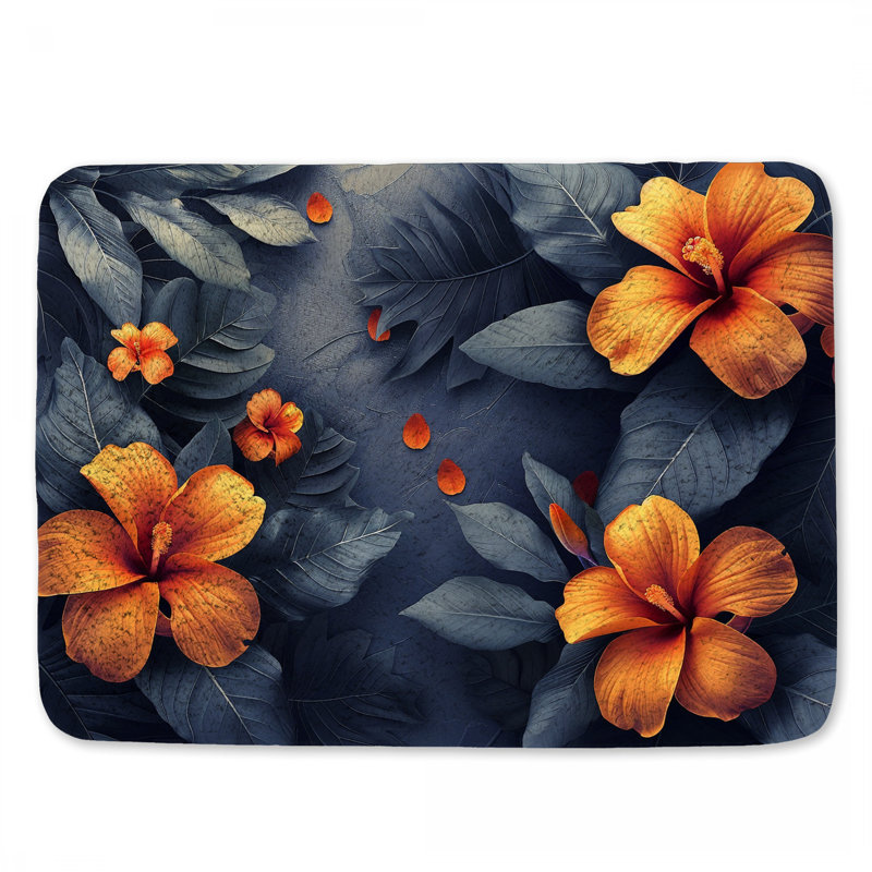 Tapis de bain Hibiscus, L 24 po x l 17 po