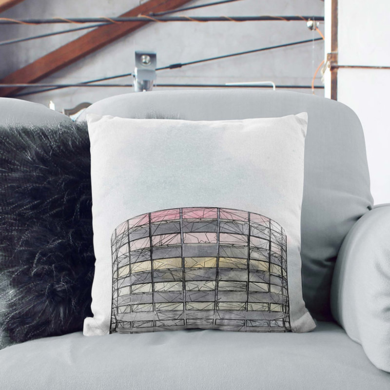 Square Throw Cushion, 55cm H x 55cm W x 20cm D, Black