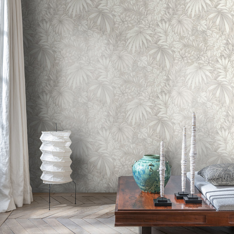 Papier peint blanc Allure Jungle, Blanc