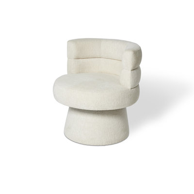 47cm H Boucle Upholstered Low Back Parsons Chair in White