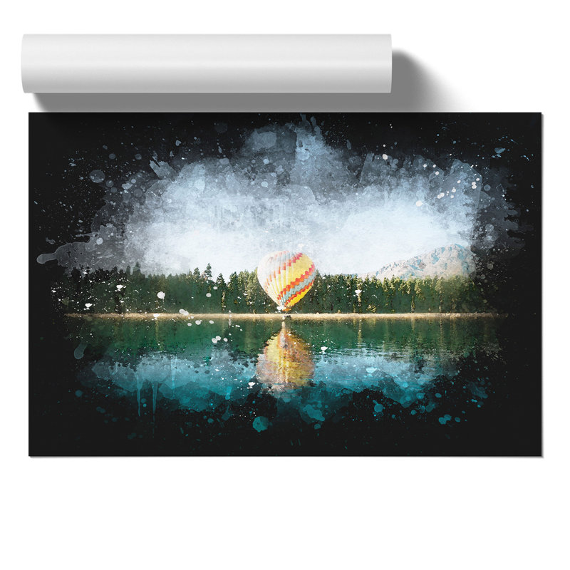 Hot Air Balloon Paint Splash - Frameless Print, 42cm H x 59cm W x 0.1cm D