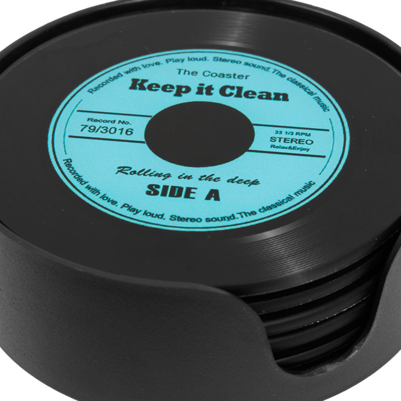 Glass Round 6 Piece Coaster Set