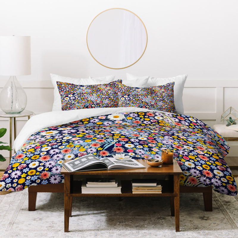 Ensemble de housse de couette fleur iveta abolina, Housse de couette grand et 2 taies d'oreiller stan