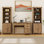 Ensemble de bureau 3 pièces, bureau d'ordinateur avec 2 bibliothèques