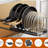 2 Pack Pull Out Pot Lid Organizer for Under Cabinet, Slide Out Pot and Pan Organizer with 10 Adjustable Dividers