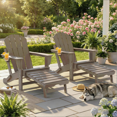 Élégant fauteuil d'extérieur pliant, ensemble de 2 chaises d'extérieur Adirondack