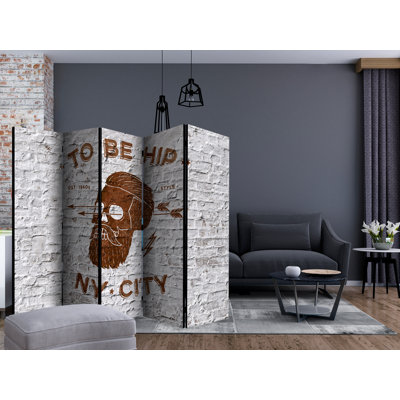 225cm W x 172cm H 5 - Panel Wood Folding Room Divider