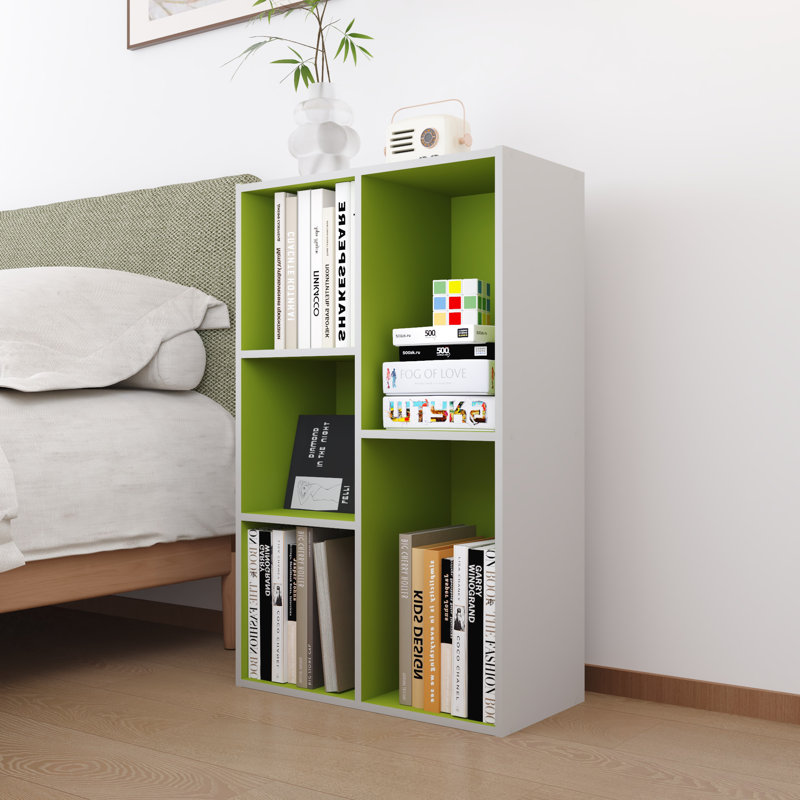 Davet 31.5" H x 19.5" W Standard Bookcase, White/Green
