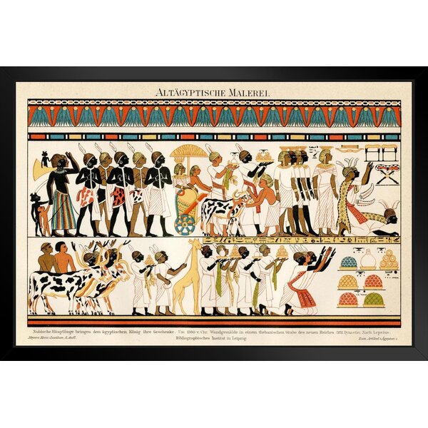 Bungalow Rose Ancient Egyptian Hieroglyphics 1895 White Wood Framed Art ...