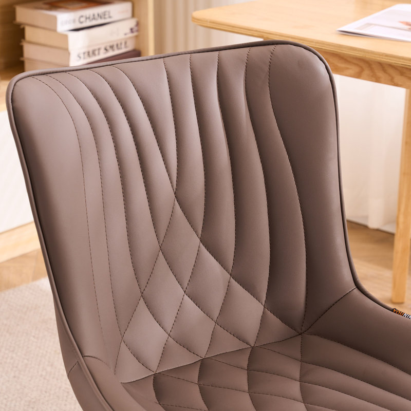 Fauteuil de bureau pivotant en similicuir avec roulettes Brionni, Siège brun / cadre brun
