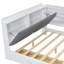 Lit plateforme en bois avec tête de lit, tablettes et 2 tiroirs-406408608