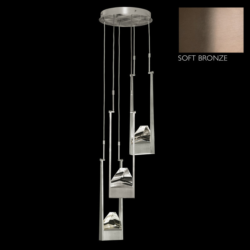 Strata 6 - Light LED Cluster Pendant, Soft Bronze
