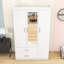 Armoire 3 portes avec tablettes et deux tiroirs-857839052