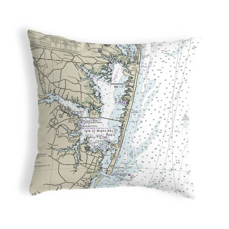 Housse de coussin d'extérieur carré Nautical Map
