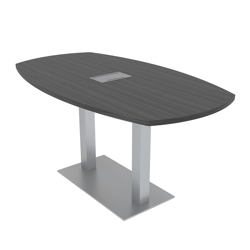 Table de conférence Arc Boat, Nuit asiatique, Argent argent, L 72 po x l 36 po